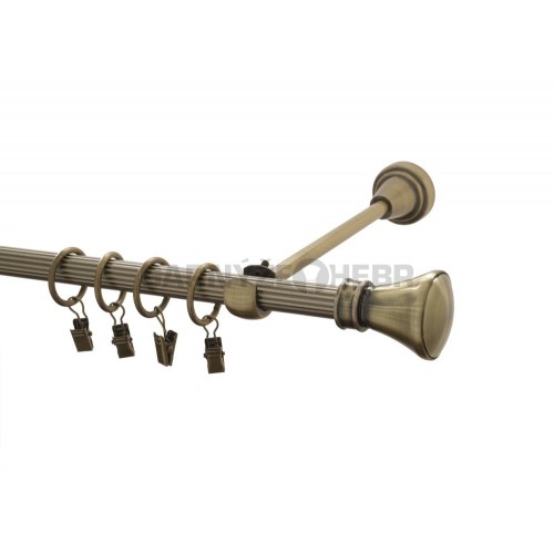 Garnýž kovová 210 cm rýhovaná jednořadá 16 Koloseo mosaz