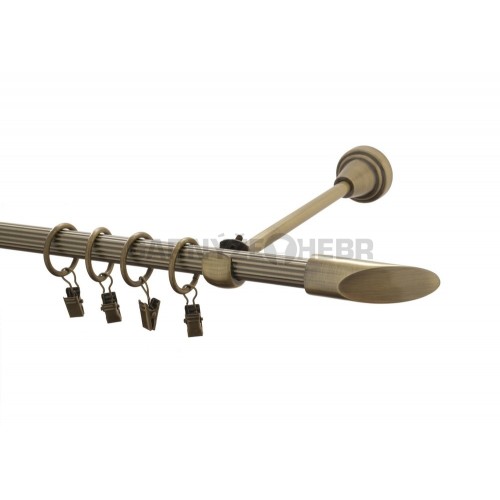 Garnýž kovová 130 cm rýhovaná jednořadá 16 Piza mosaz