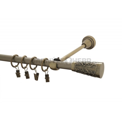 Garnýž kovová 190 cm rýhovaná jednořadá 16 Sevilla mosaz