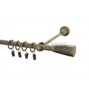 Záclonová tyč kovová 4m rýhovaná, Sevilla, mosaz