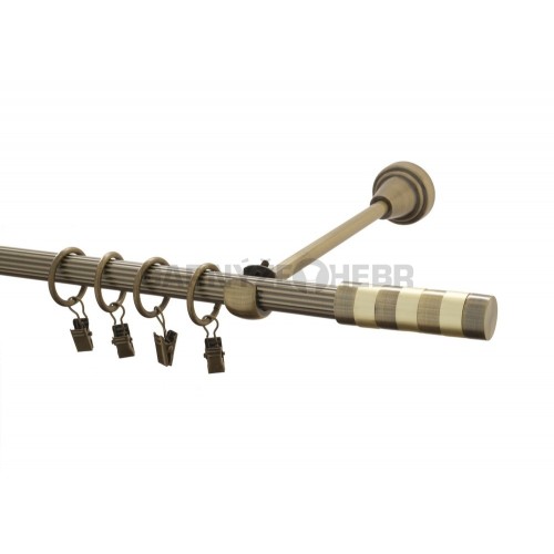 Garnýž kovová 120 cm rýhovaná jednořadá 16 Sigma mosaz