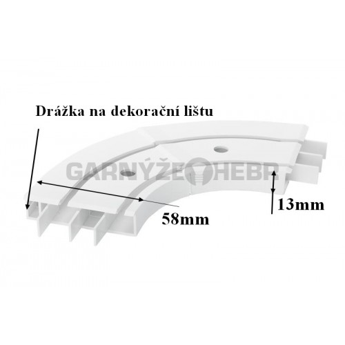 Propojovací oblouk dvouřadý PVC bílá - vnější