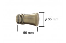 Kovové garnýže díly 16mm Mosaz