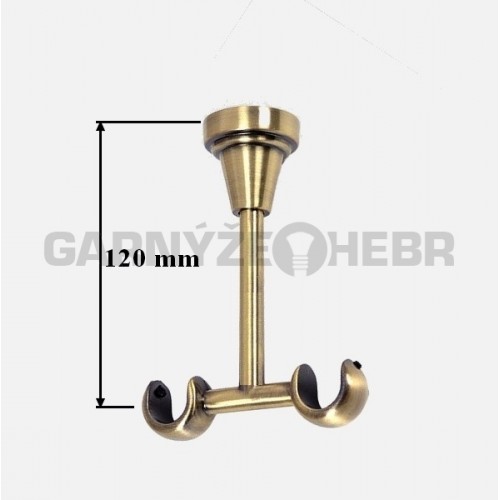 Stropní konzole 2-řadá pro tyč 16mm - mosaz