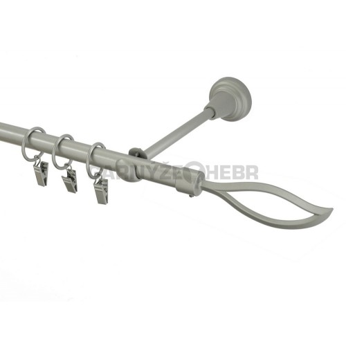 Garnýž kovová 280 cm jednořadá 16 blesk matná stříbrná