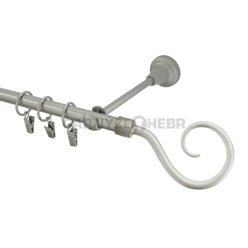 Garnýž kovová 280 cm jednořadá 16 hák matná stříbrná