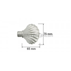 Záclonová tyč kovová 3m, mušle, matná stříbrná