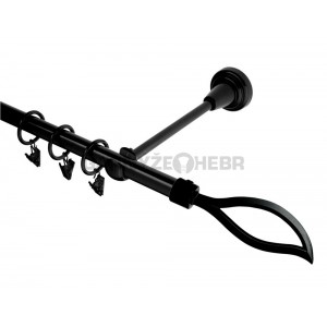 Garnýž kovová 3m, Blesk, černá / záclonová tyč