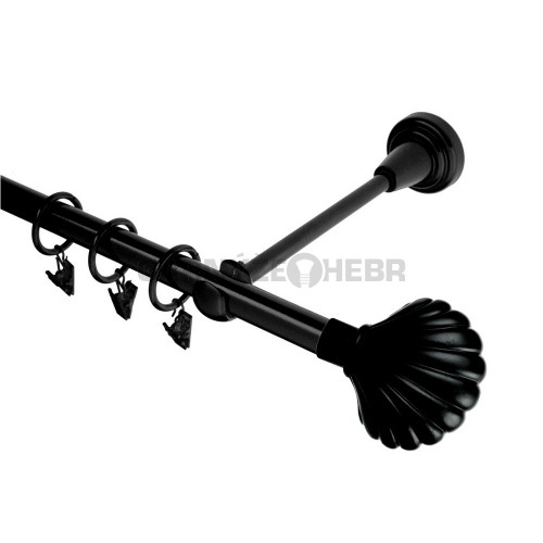 Garnýž kovová 280 cm jednořadá 16 Mušle černá