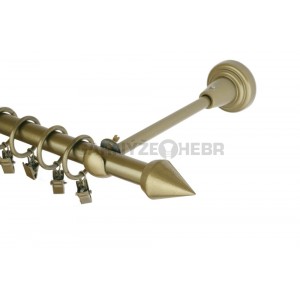 Záclonová tyč kovová 3m, hrot, tmavá zlatá