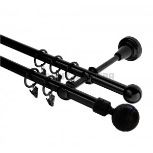 Garnýž kovová 3m, dvouřadá - dvojitá, paola, černá