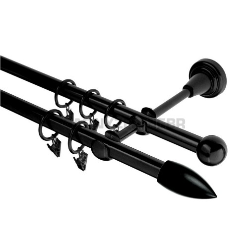 Garnýž kovová 260 cm dvouřadá - dvojitá 16 Špice černá