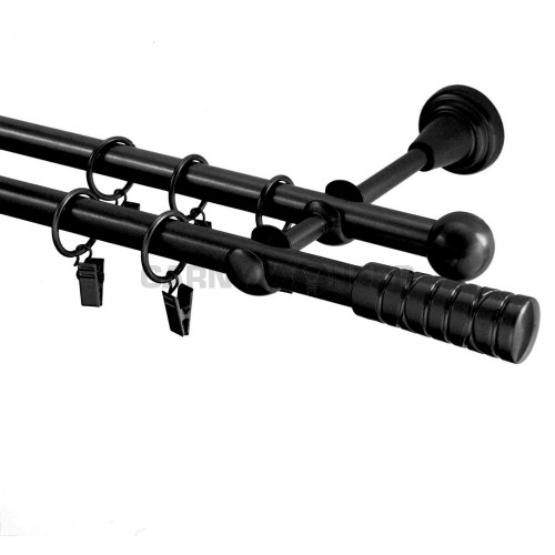 Garnýž kovová 340 cm dvouřadá - dvojitá 16 torino černá