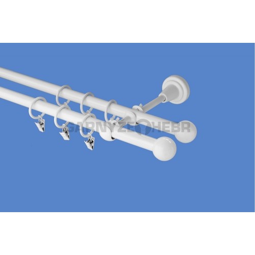 Garnýž kovová 340 cm dvouřadá - dvojitá 16 koule bílá