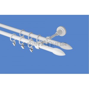 Garnýž kovová 3m, dvouřadá - dvojitá, Špice double, bílá