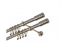 Cylinder crystal double 25/25mm kroucené Mosaz