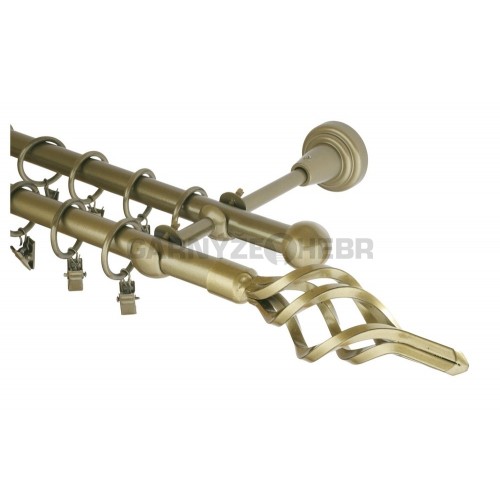 Garnýž kovová 460 cm dvouřadá - dvojitá 16 azur zlatá antik