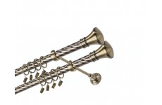 Žezlo double 25/25mm kroucené Mosaz