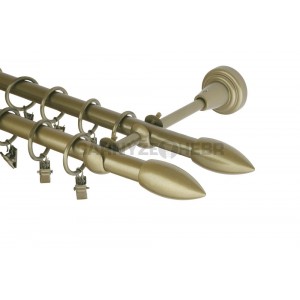 Garnýže kov dvoutyčová 3m, špice double, tmavá zlatá