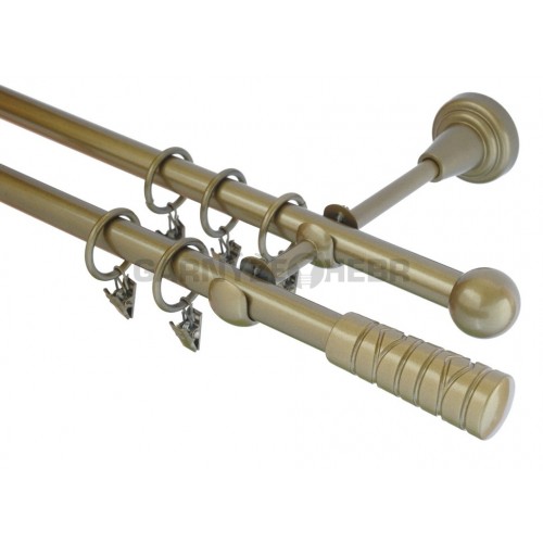 Garnýž kovová 360 cm dvouřadá - dvojitá 16 torino zlatá antik