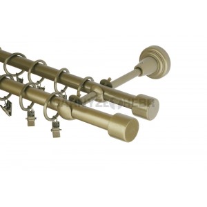 Garnýž kovová 3m, dvouřadá - dvojitá, válec double, tmavá zlatá