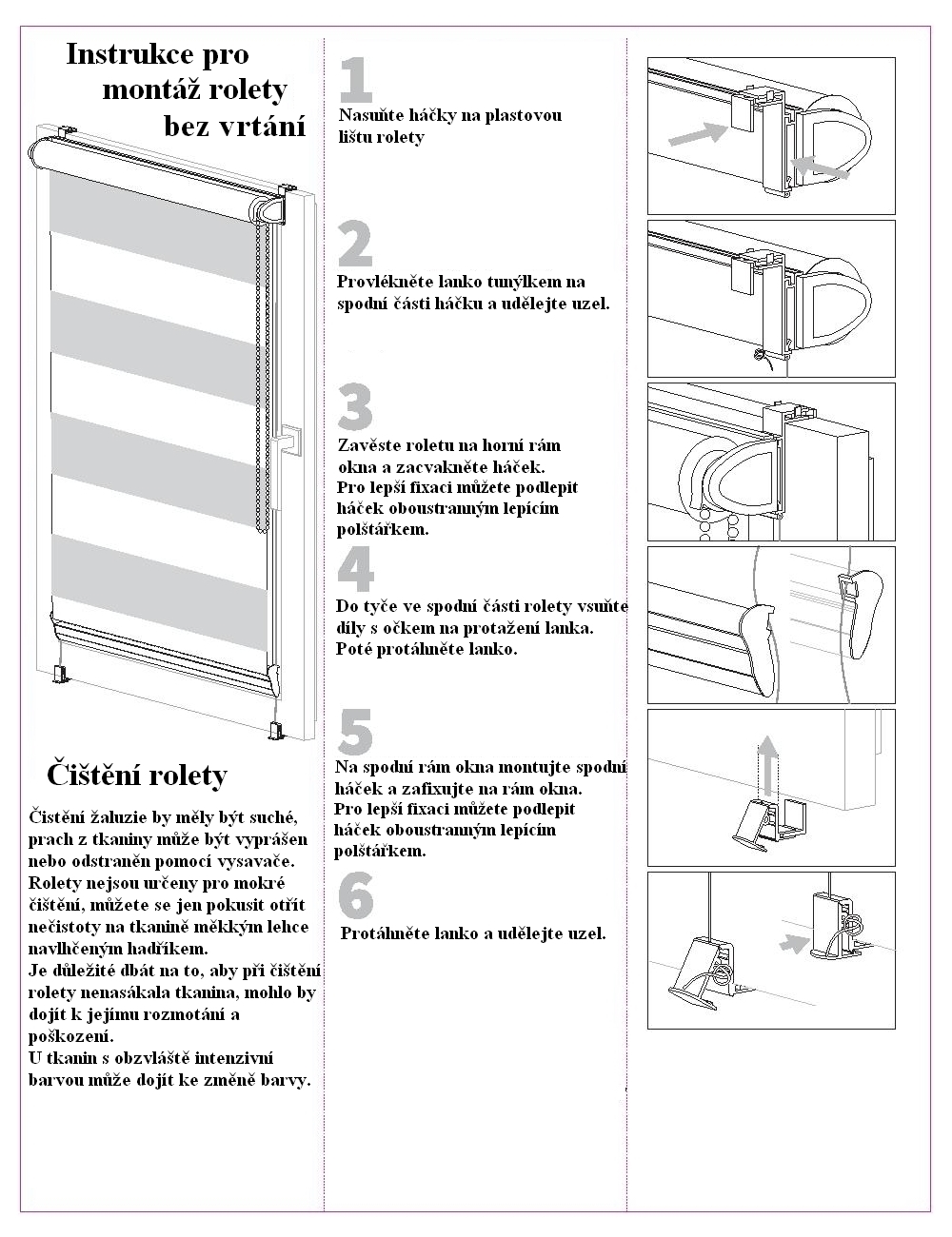 N&aacute;vod na jednoduchou mont&aacute;ž rolet den a noc